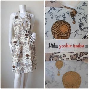 Vintage Yoshie Inaba Map Print Apron One Size NWOT ✈️